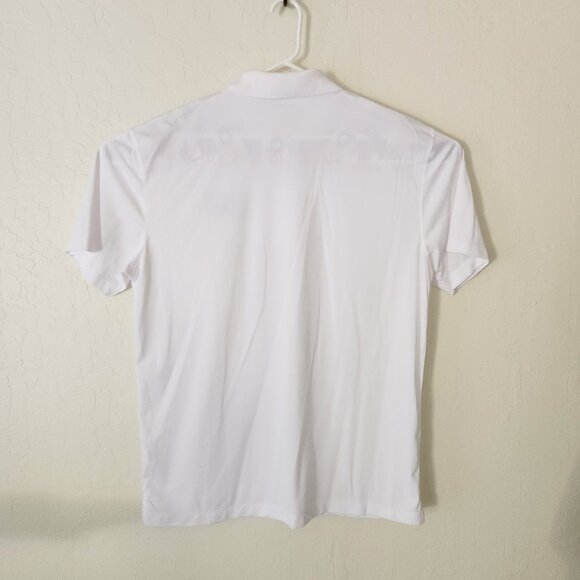 Men's XL Ironstone White Golf Tennis Shirt Collared Polo Style Race Car - Picture 6 of 7